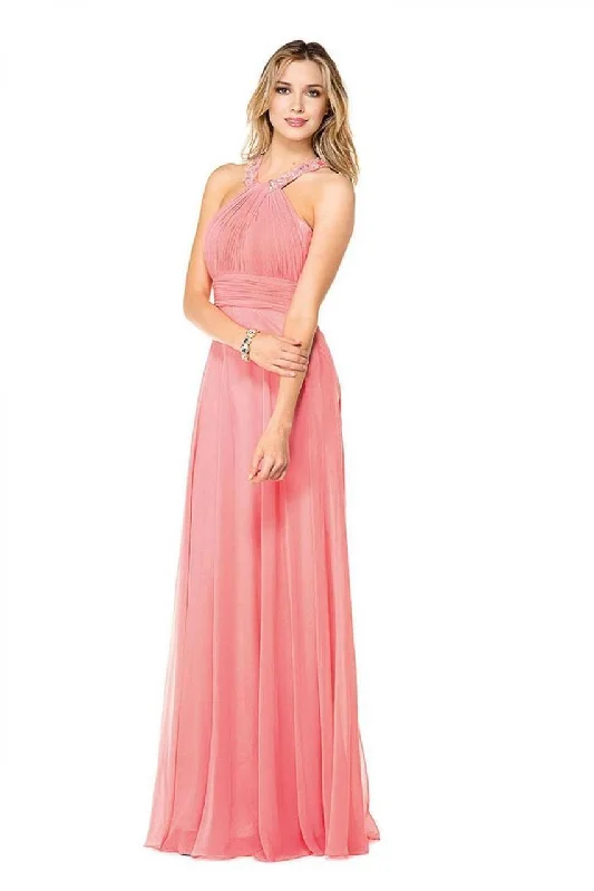 Stunning Wedding Gown Colors Dress Crystal High Halter Shirred Chiffon Gown G183 - 1 pc Blush In Size 16 Available Stunning Wedding Gown Colors Dress Crystal High Halter Shirred Chiffon Gown G183 - 1 pc Blush In Size 16 Available