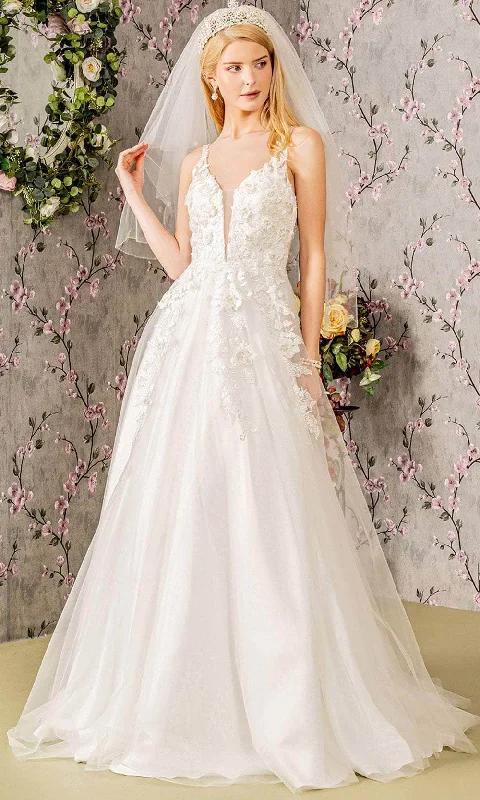 Handmade Dress GLS by Gloria Bridal GL3269 - Floral Embroidered Wedding Gown