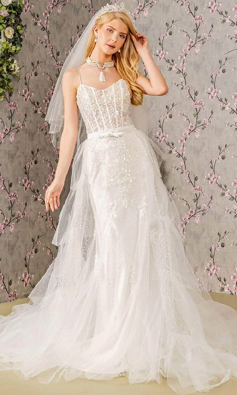 Minimalist Gown GLS by Gloria Bridal GL3425 - Ribbon Waist Sweetheart Wedding Dress