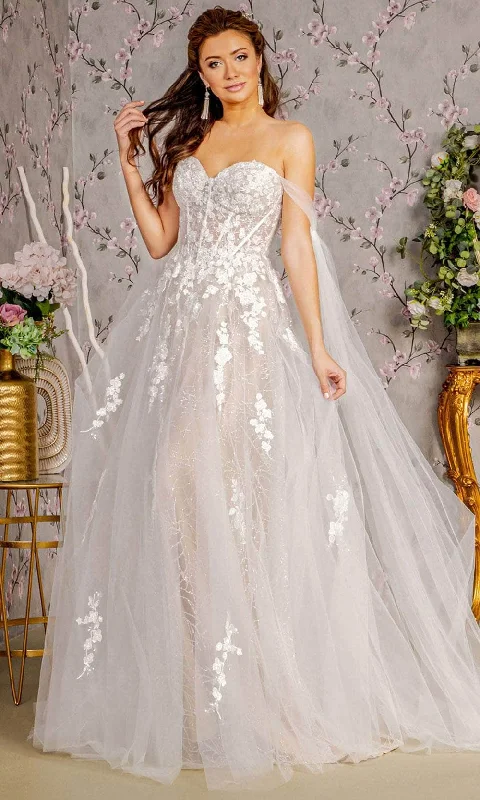 Modern Gown GLS by Gloria Bridal GL3428 - Floral Glitters Wedding Dress