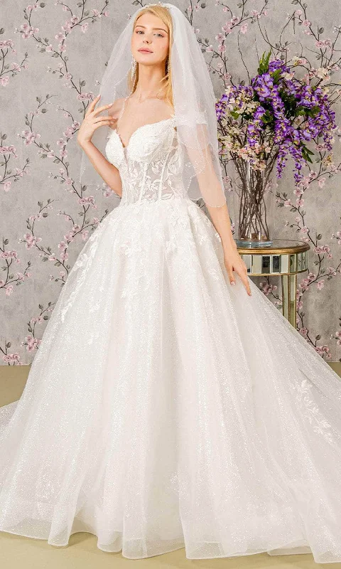 Royal Gown GLS by Gloria Bridal GL3489 - Off-Shoulder Embroidered Wedding Gown