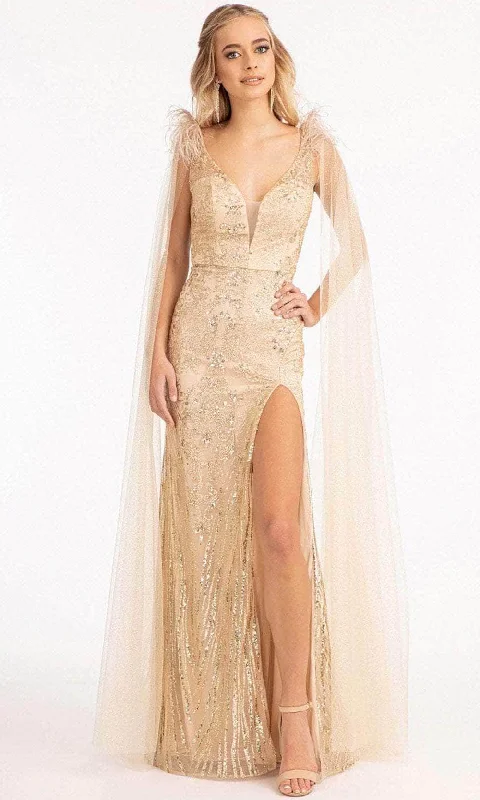 Modern Minimalist Gown GLS by Gloria GL3047 - Draping Sash Evening Gown