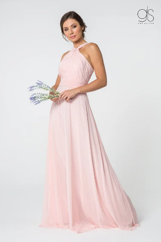 Mermaid Dress High-Neck Long A-Line Chiffon Dress by Elizabeth K GL2816