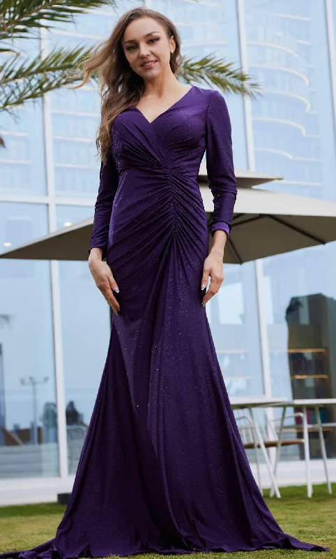 J'Adore Dresses J23007 - Long Sleeve Mermaid Evening Dress