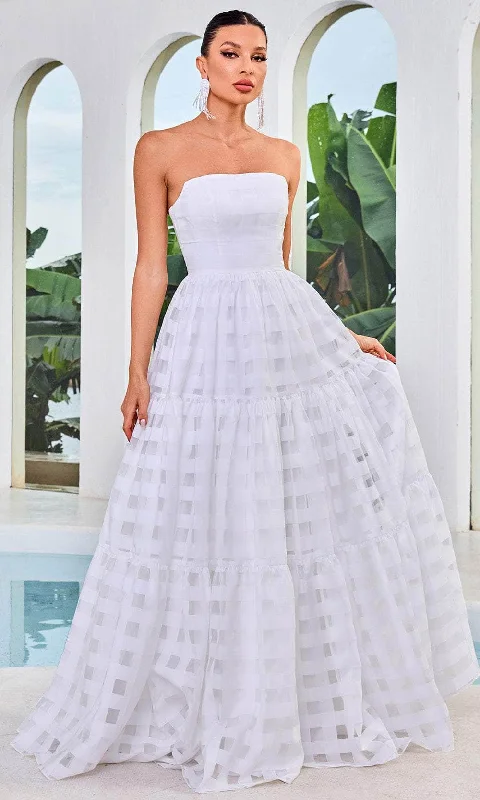 Stunning Chiffon Dress J'Adore Dresses J24048 - Weaved Illusion Panel Evening Gown