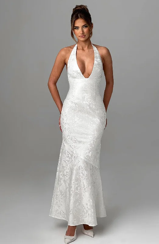Chiffon Dress Josephine Maxi Dress - Ivory