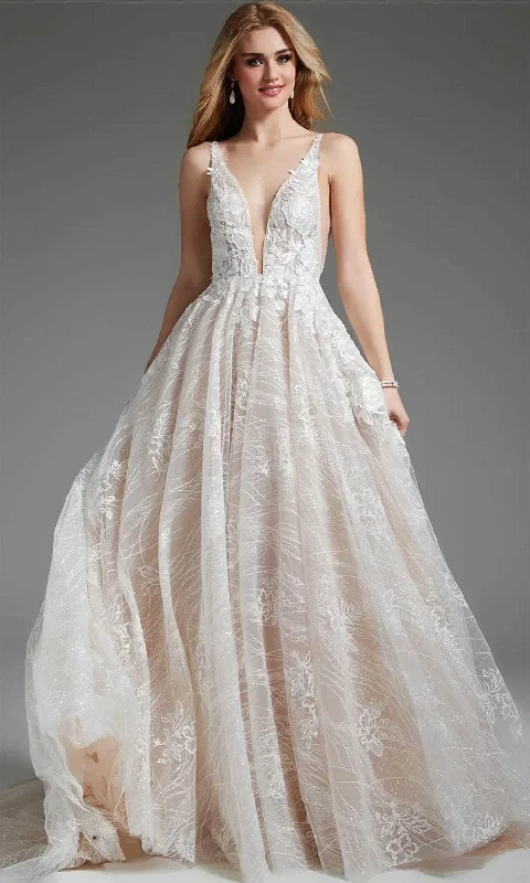 Timeless Lace Dress Jovani 39435 - Floral A-Line Bridal Gown