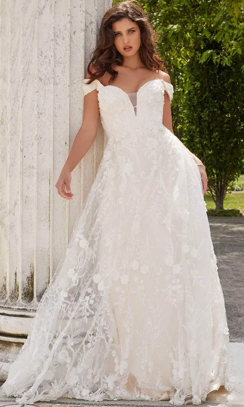 Stunning Wedding Gown Jovani Bridal JB220002 - Off Shoulder Lace Bridal Gown