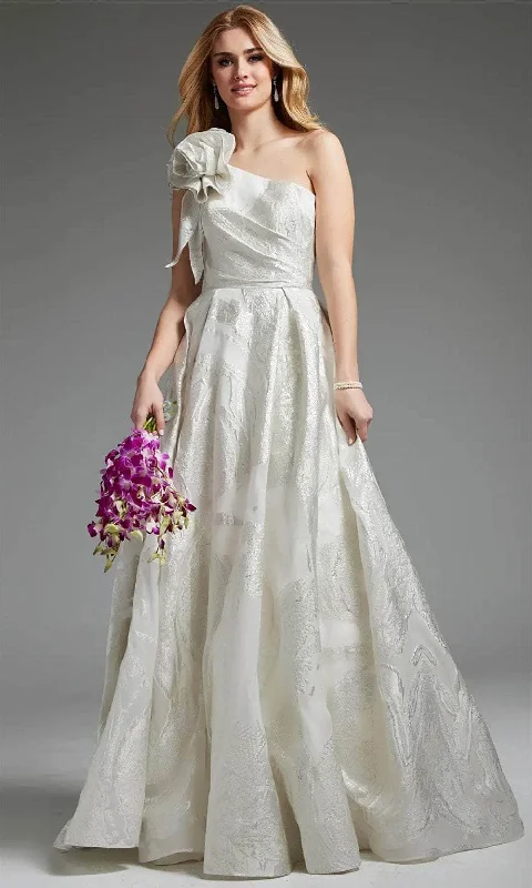 Garden Wedding Dress Jovani JB39218 - Rosette One Shoulder Bridal Gown