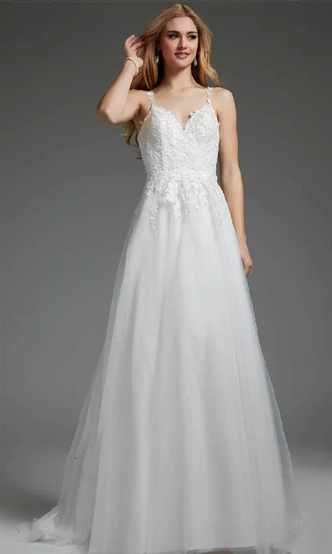 Romantic Lace Dress Jovani JB40513 - Embroidered Tulle Bridal Gown