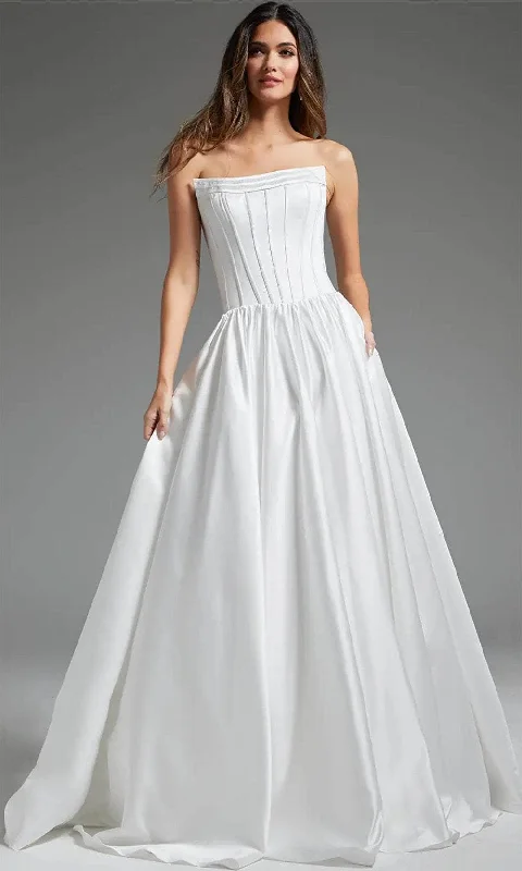 Dreamy Wedding Gown Jovani JB40784 - Corset Bodice Straight-Across Bridal Gown