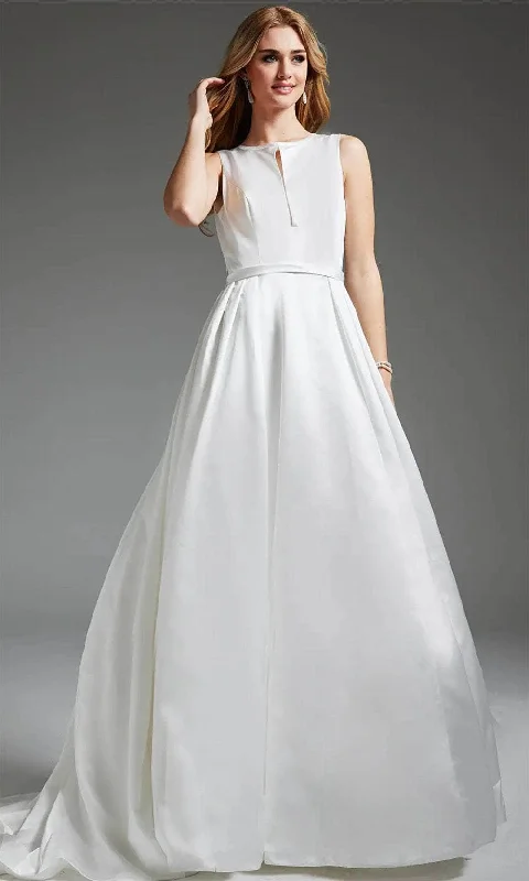Regal Gown Jovani JB42319 - Jewel Neck Front Keyhole Bridal Gown