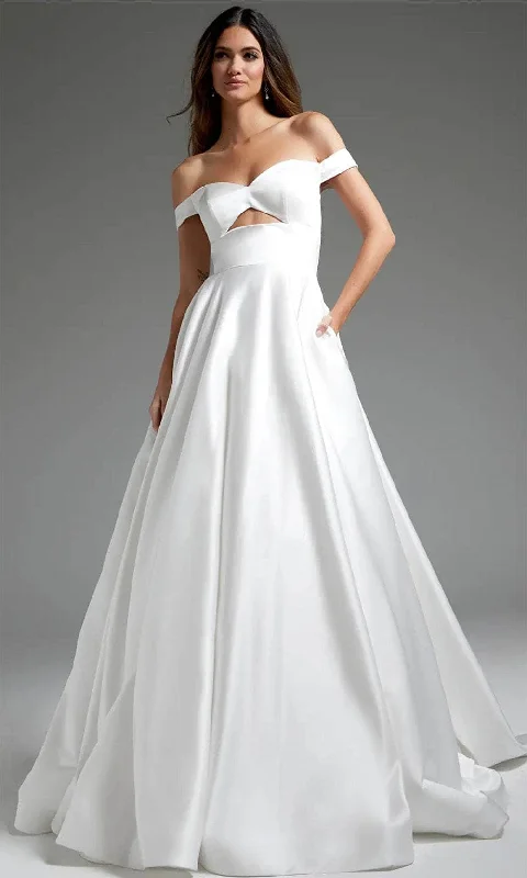 Chic Wedding Gown Jovani JB42626 - Off Shoulder Front Cutout Bridal Gown