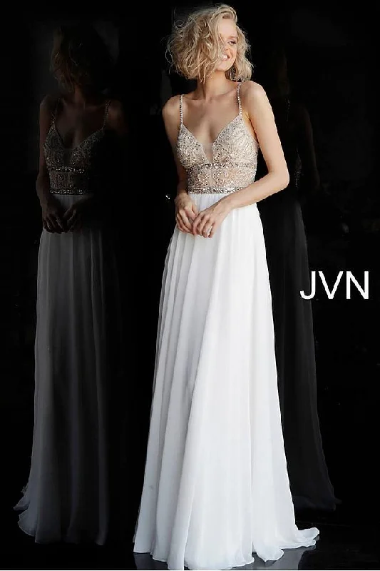 Minimalist Crepe Dress Jovani 64870 Long Prom Dress