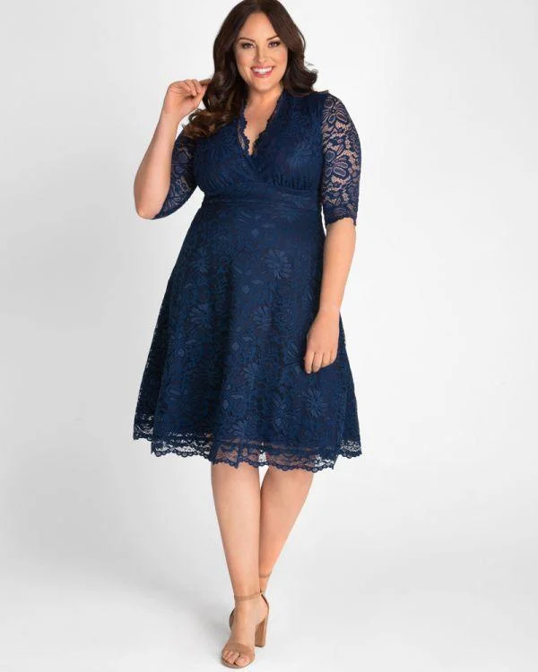 Custom Fit Gown Kiyonna Short Lace Dress Long Sleeve Sale