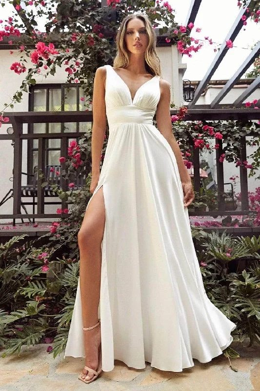 Enchanting Wedding Dress Ladivine Bridal 7469W - Soft Satin Empire Bridal Gown