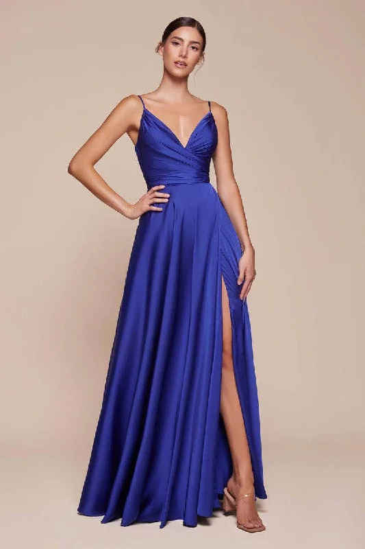 Ladivine 7485 - Soft Satin A-Line Gown