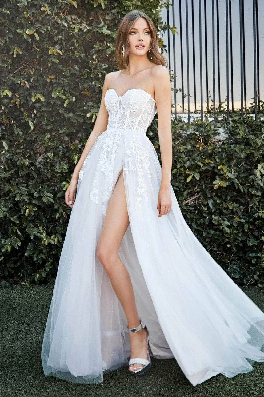 Classic Satin Dress Ladivine Bridal CB065W - Sweetheart A-Line Wedding Gown