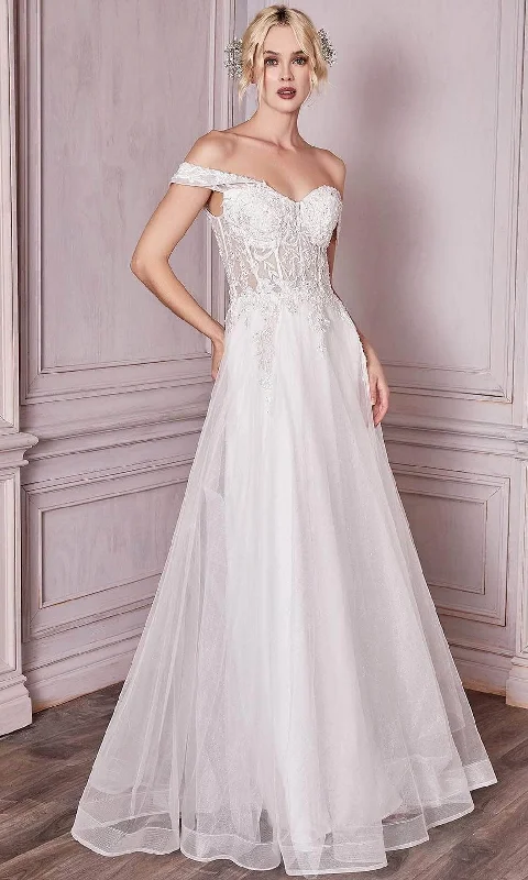 Open Back Dress Ladivine Bridal CD961W - Sweetheart Embroidered Wedding Gown