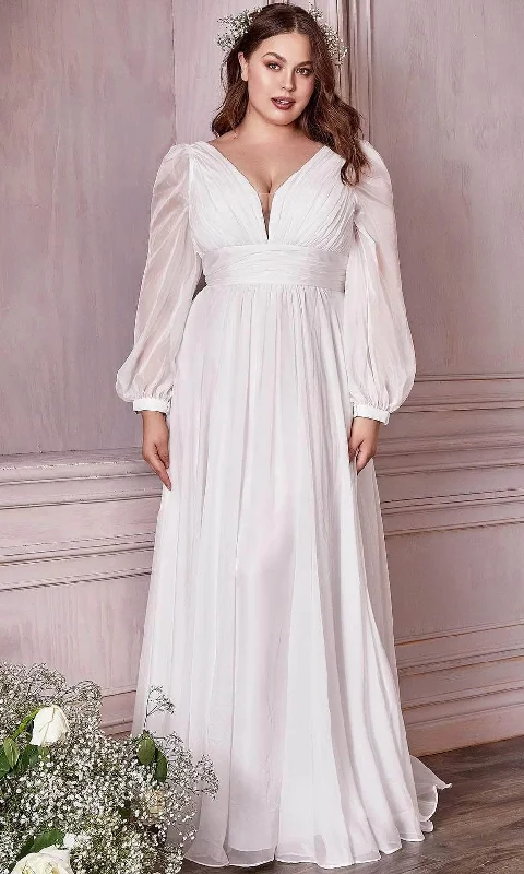 Dramatic Train Gown Ladivine Bridal CD0192W - Chiffon Bridal Gown