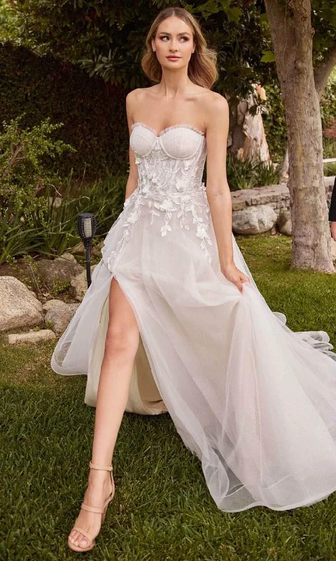 Enchanting Wedding Dress Ladivine CD859W - Strapless Tulle A-line Bridal Gown