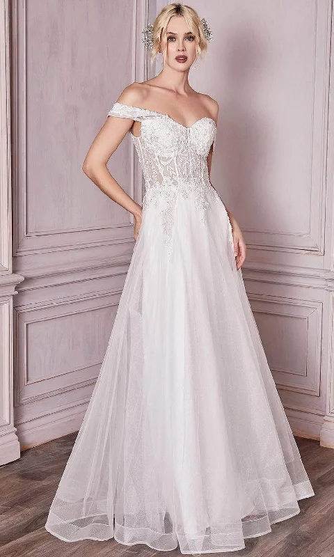 Ruched Bodice Dress Ladivine Bridal CD961W - A-line Wedding Gown