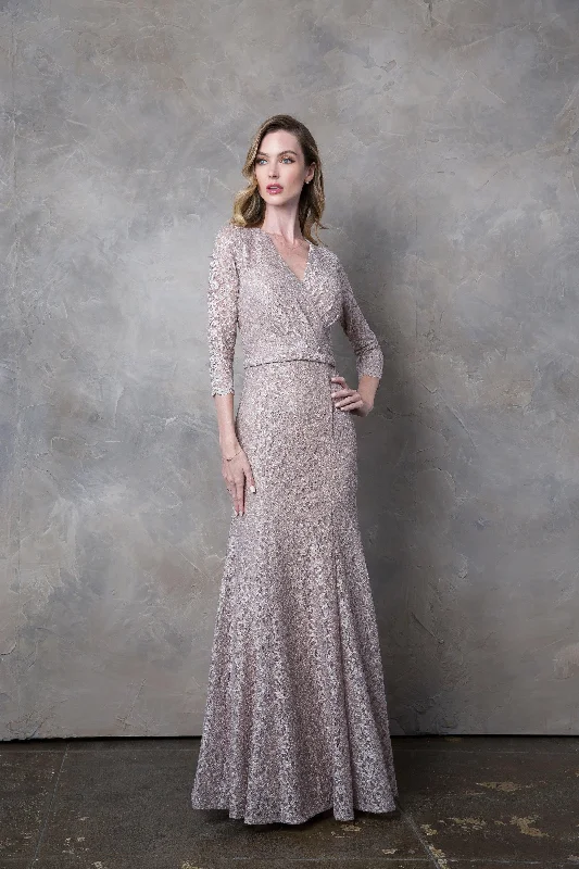 Garden Wedding Dress Long 3/4 Sleeve Mother of the Bride Lace Dress