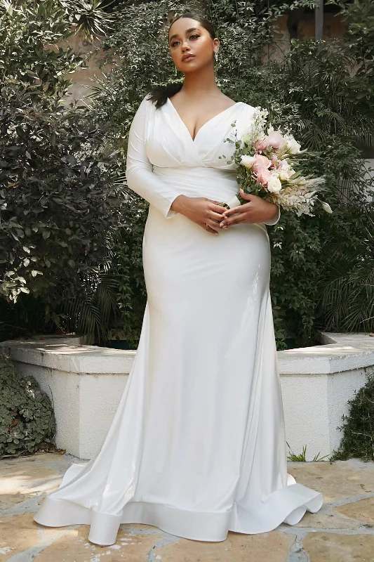 Cinderella Divine CD0169C Long Curve Formal Plus Size Wedding Dress