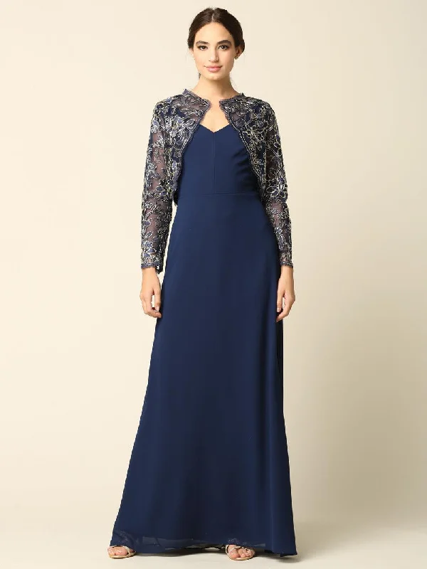 Handcrafted Wedding Gown Long Formal Mother of the Bride Lace Jacket Dress Sale