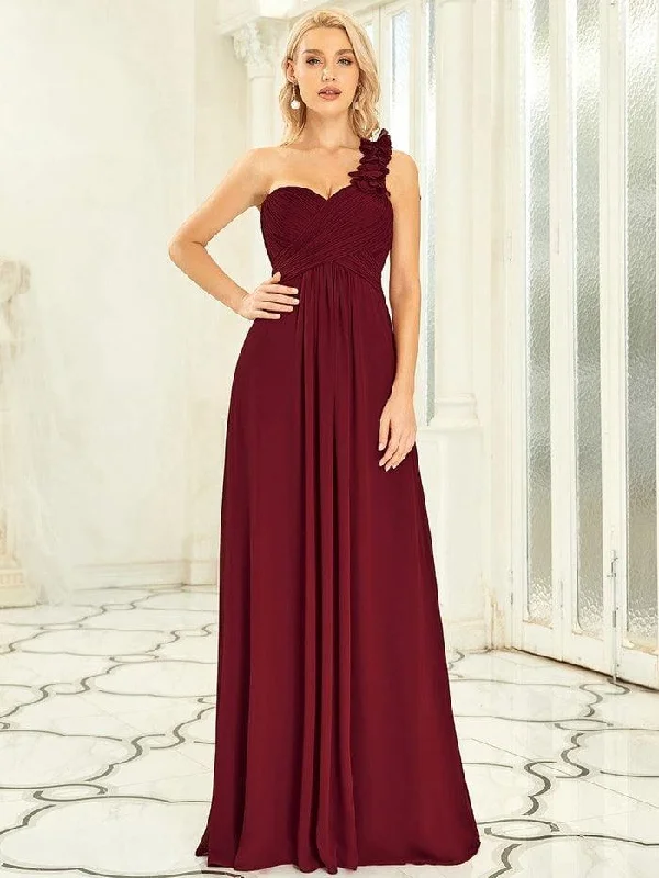 Long Formal One Shoulder Bridesmaid Dress