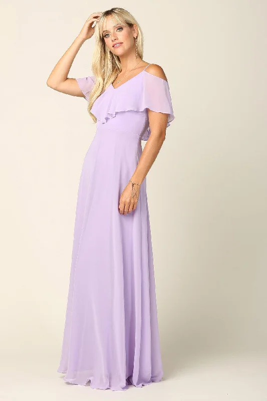 Tulle Gown Long Off Shoulder Formal Bridesmaids Chiffon Dress Sale