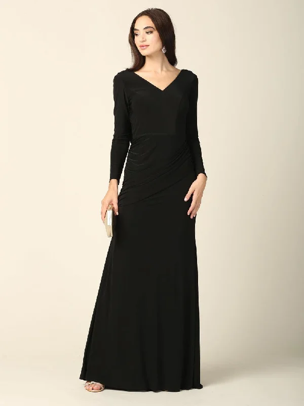 Off-Shoulder Lace Gown Long Sleeve Mother of the Bride Formal Dress