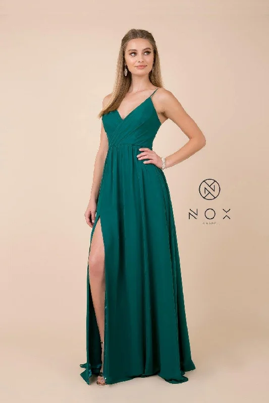 Stunning Chiffon Dress Long Sleeveless Formal Dress Bridesmaid Sale