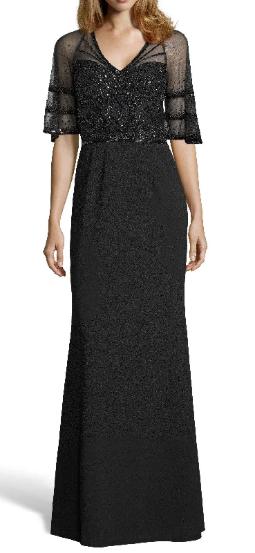 Layered Tulle Dress Adrianna Papell AP1E204863 Long Sleeve Cutout Crepe Formal Dress Layered Tulle Dress Adrianna Papell AP1E204863 Long Sleeve Cutout Crepe Formal Dress