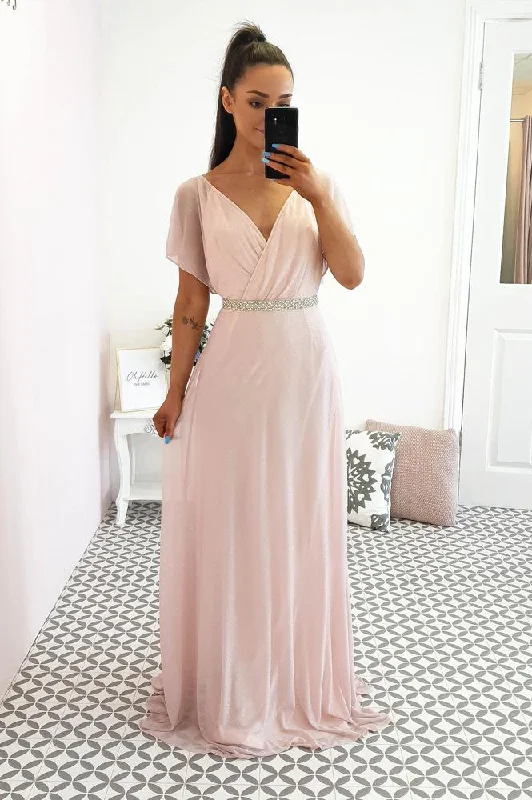 Hand-Stitched Lace Dress Lydia Maxi Dress Pink Glitter