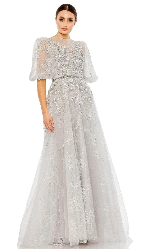 Sophisticated Dress Mac Duggal 20445 - Puff Sleeve Lace Mother of the Groom Gown