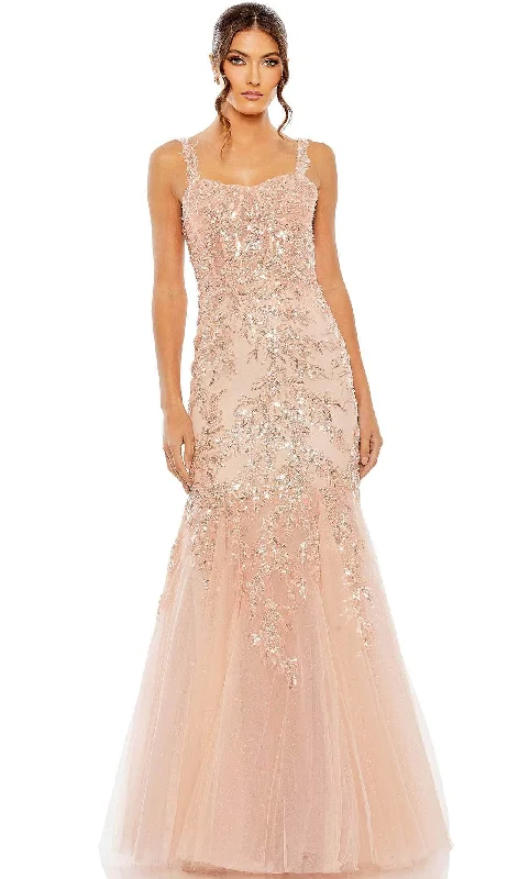 Backless Gown Mac Duggal 20559 - Floral Beaded Long Prom Dress
