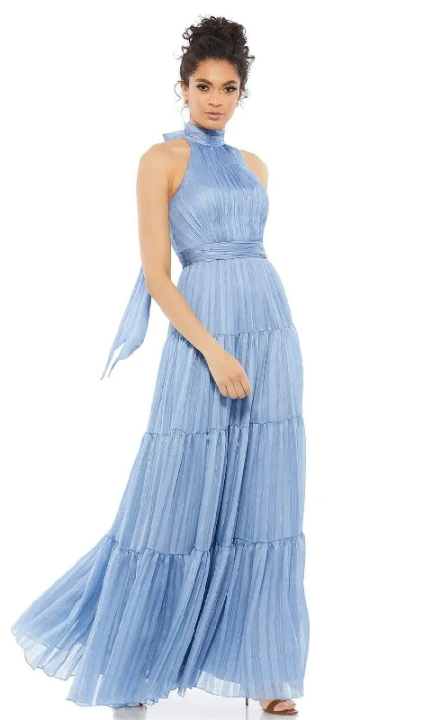 Crystal Embellished Dress Mac Duggal Evening - 70168D High Neck A-Line Evening Dress