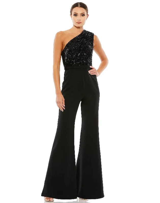 Unique Silhouette Gown Mac Duggal 26716 Formal One Shoulder Jumpsuit