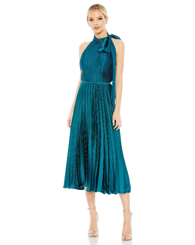 Simple Gown Mac Duggal 26909 Halter Tea Length Dress