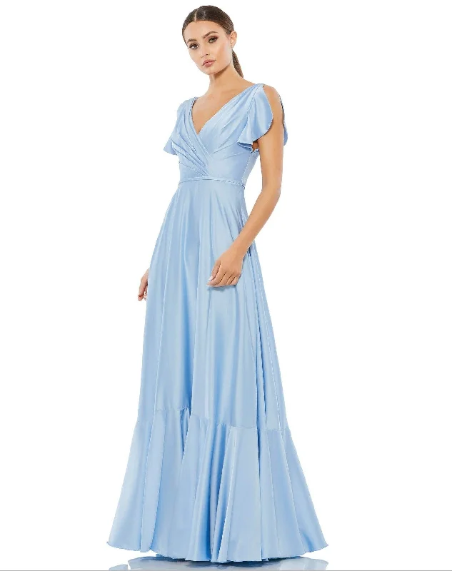 Sparkle Ball Gown Mac Duggal 11256 Long Formal Pleated Satin Dress