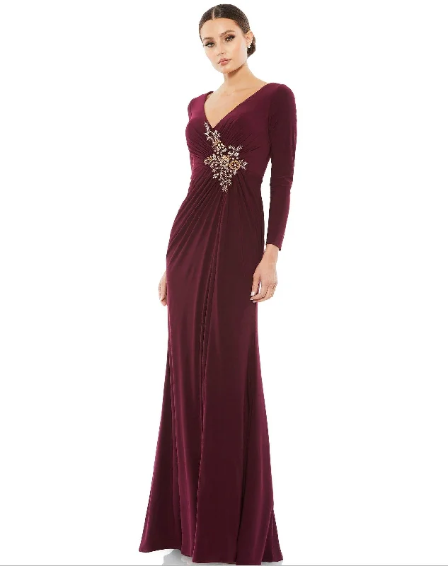 Lace Dress Mac Duggal 67848 Long Sleeve Formal Evening Dress