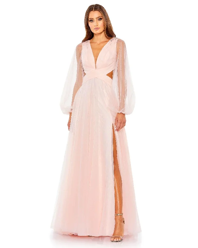 Classic Gown Mac Duggal 70174 Long Sleeve Long A Line Dress