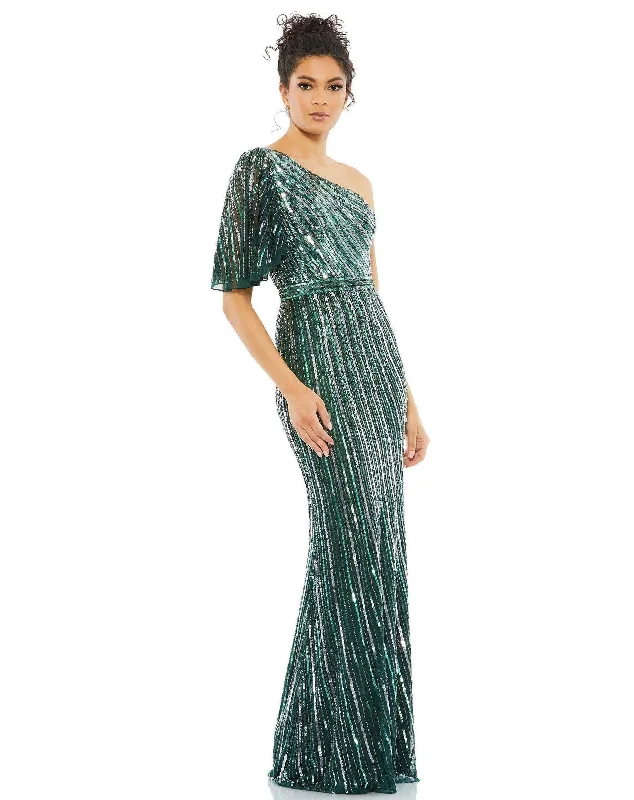 High-Fashion Wedding Gown Mac Duggal 5000 One Shoulder Long Formal Dress