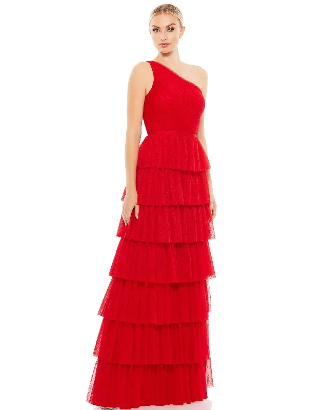 Modern Gown Mac Duggal 49102 Long One Shoulder Tiered Dress