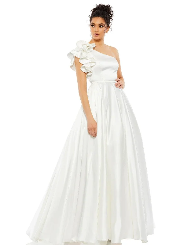 Rhinestone Embellished Gown Mac Duggal 67582 Prom Long One Shoulder Ball Gown