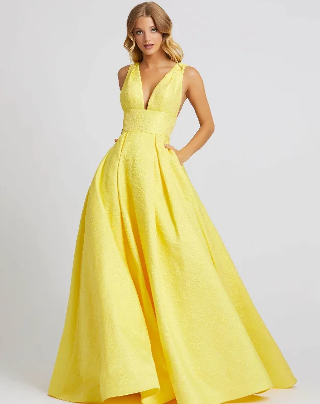 Long Sleeve Dress Mac Duggal 67098 Prom Long Sleeveless Ball Gown