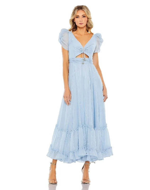 Embroidered Gown Mac Duggal 68187 Short Sleeve Dress
