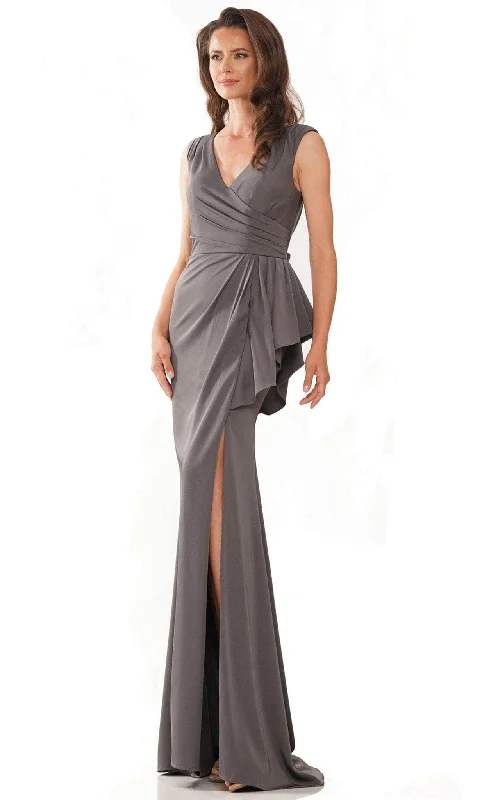 Traditional Gown Marsoni by Colors MV1227 - Ruffle Accent Evening Dress