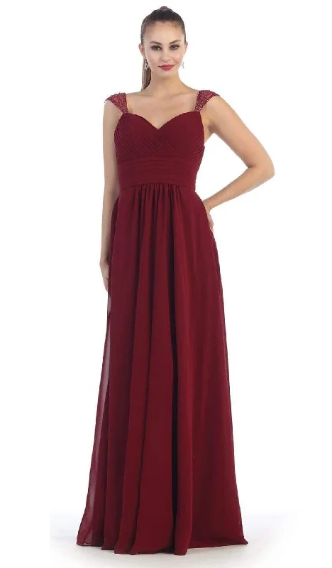 Luxury Gown May Queen - MQ1275B Pleated Sweetheart A-line Evening Dress